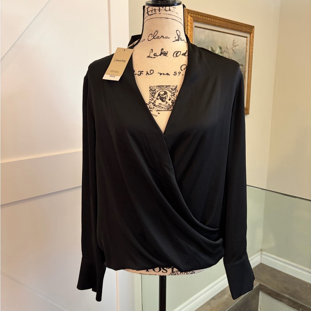 Mango Women's Elegant Black Blouse